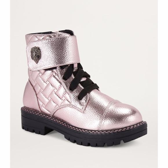 NEW! Kurt Geiger London Kensington Strap Leather Pink Metallic Boots - Size 6 - Picture 3 of 12
